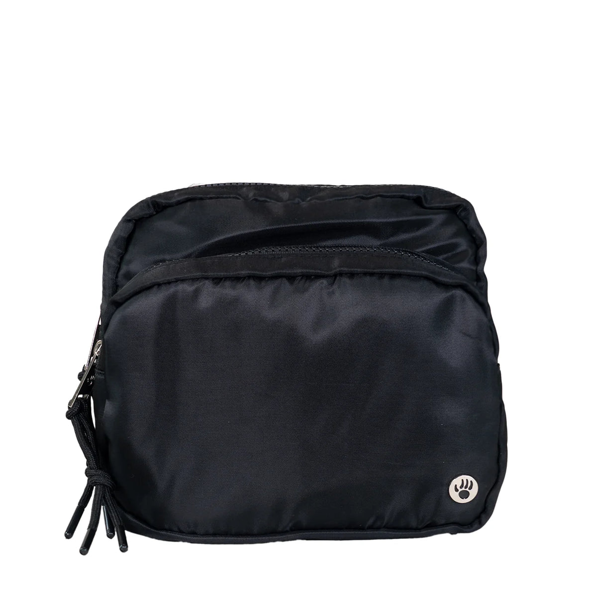 SQUARE DOUBLE ZIP WAIST BAG/SLING BLACK
